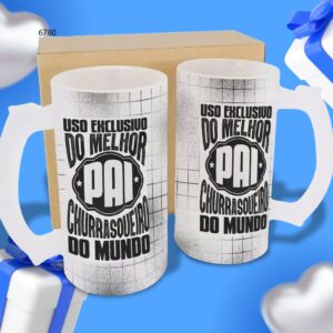 Caneca Chopp Vidro Jateado Personalizada 500ml - Imagem 3